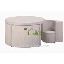 CS- (3) PE rattan crianças mobiliário conjunto crianças plástico rattan mesa e cadeira